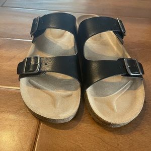 Cat & jack big girls 6 black sandals like new